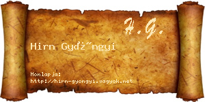 Hirn Gyöngyi névjegykártya